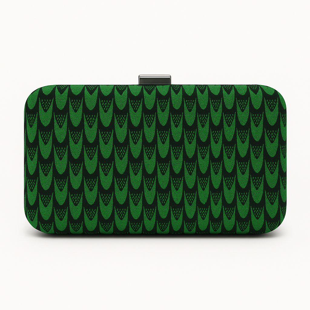 Hand Made Ankara Clutch Purse - Unique Pattern - Matching Accessories - forest