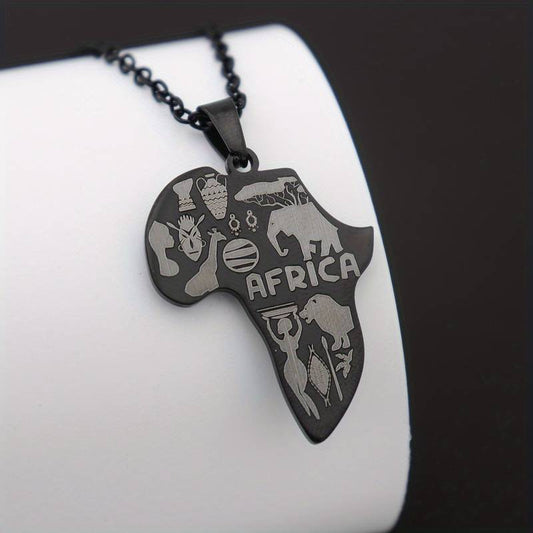 African Map Men's Necklace