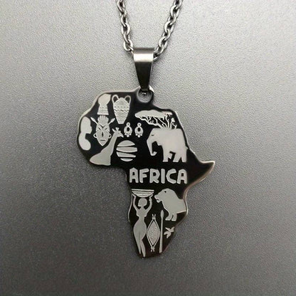 African Map Men's Necklace