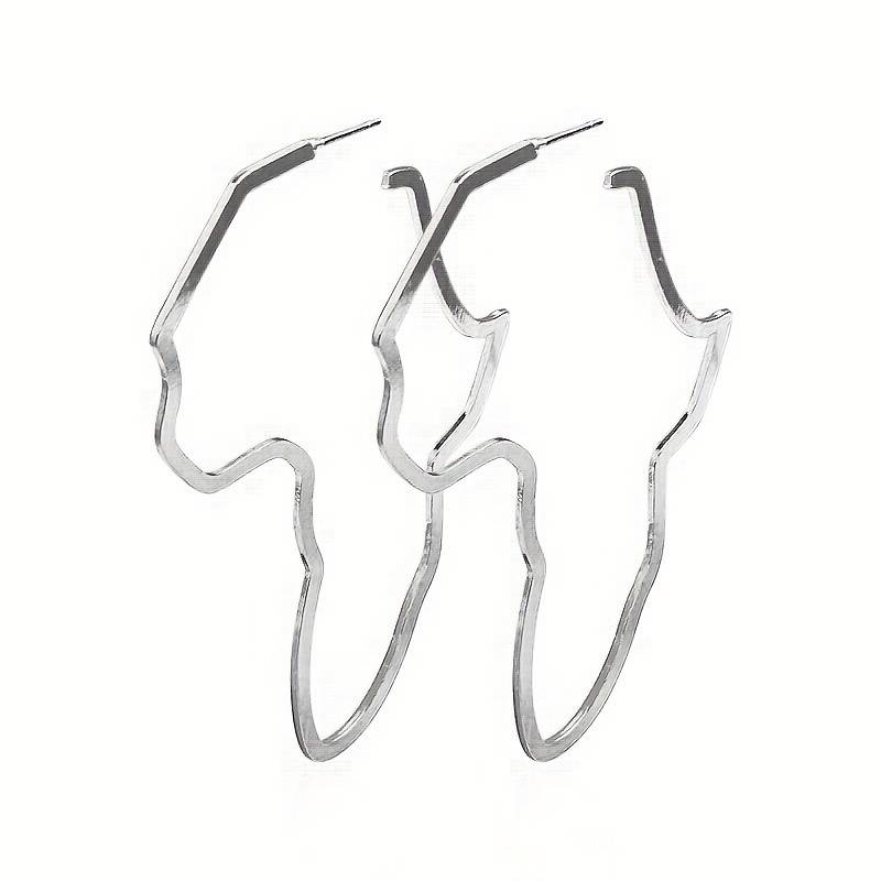 African hollow silver earring