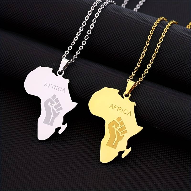 Fist Shaped African map necklace