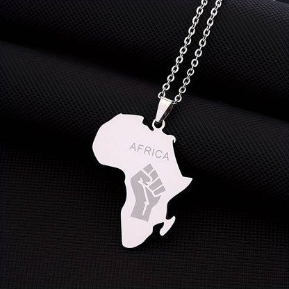 Fist Shaped African map necklace