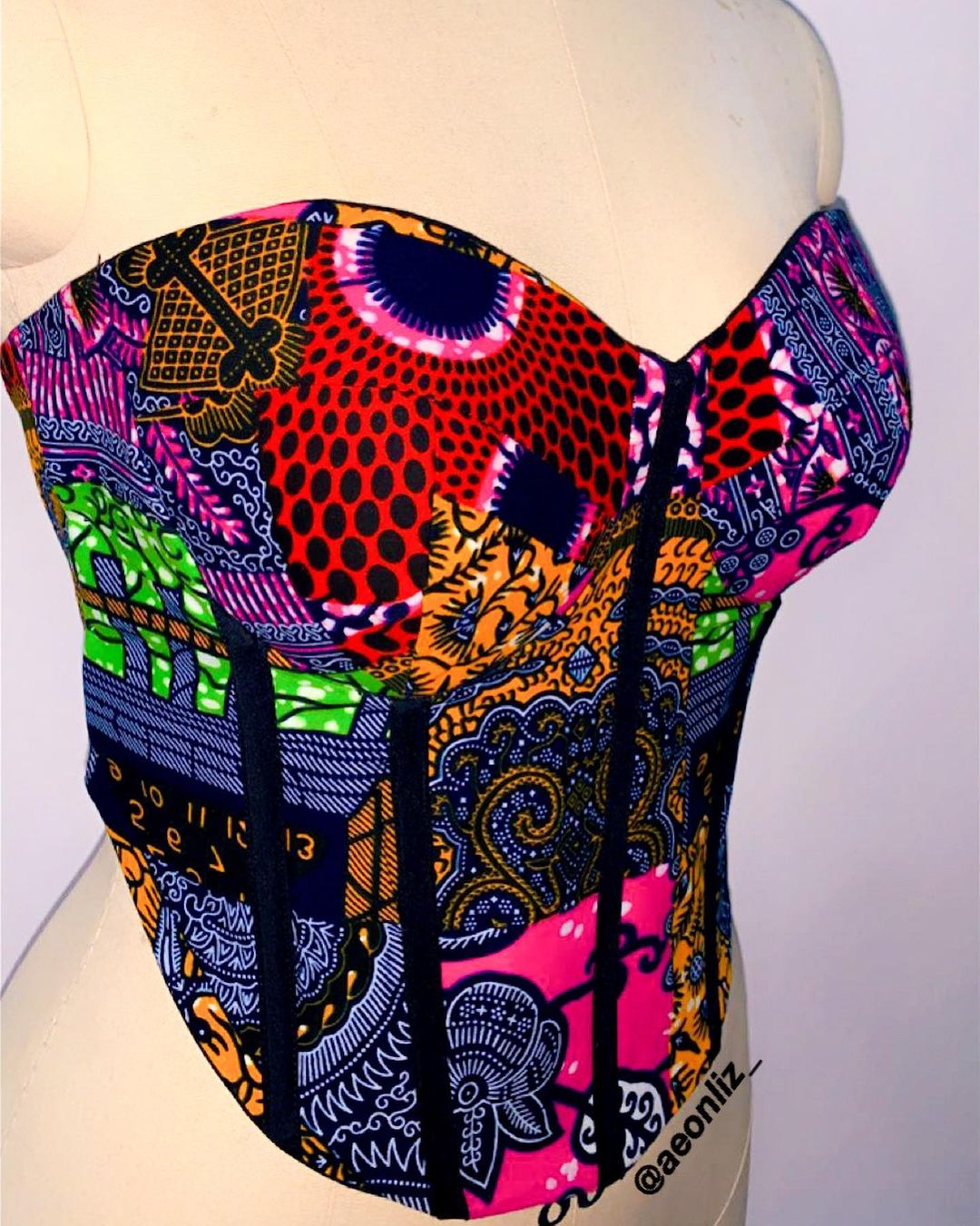 Risky - Handmade Ankara corset top