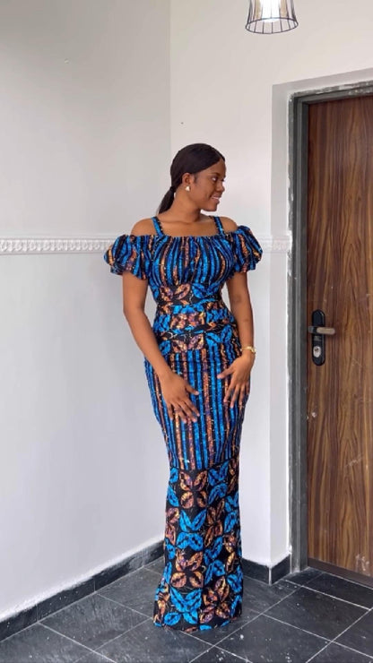 Esther formal-casual Ankara maxi dress