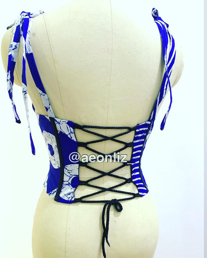 Royal Blue - Handmade Ankara corset