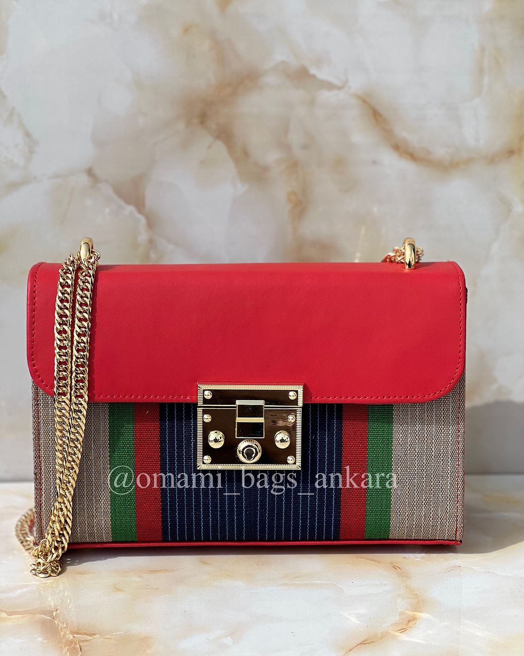 Omo Handmade handbag - Genuine leather and Asooke