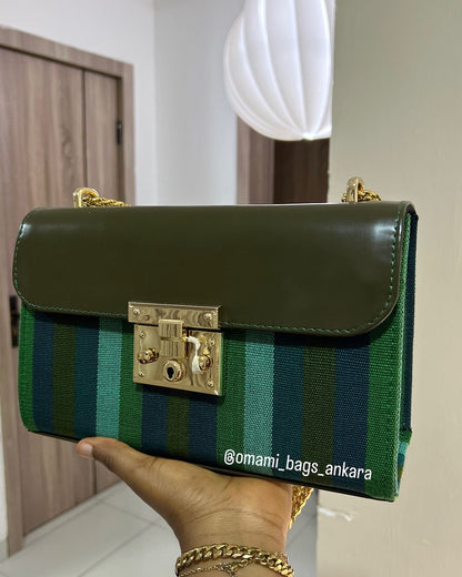 Omo Handmade handbag - Genuine leather and Asooke