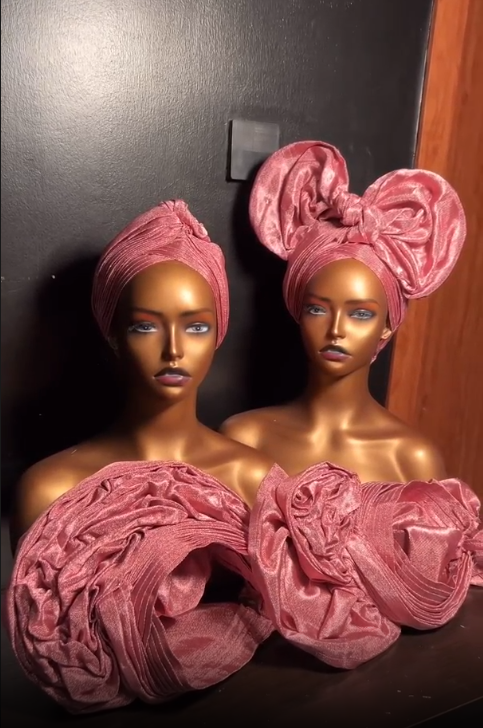 Shimmery Peach - Handmade - Auto-Gele