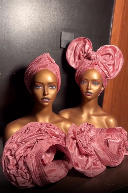 Shimmery Peach - Handmade - Auto-Gele