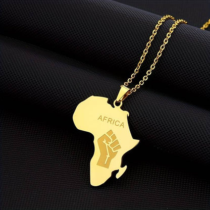 Fist Shaped African map necklace