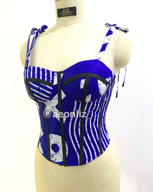 Royal Blue - Handmade Ankara corset