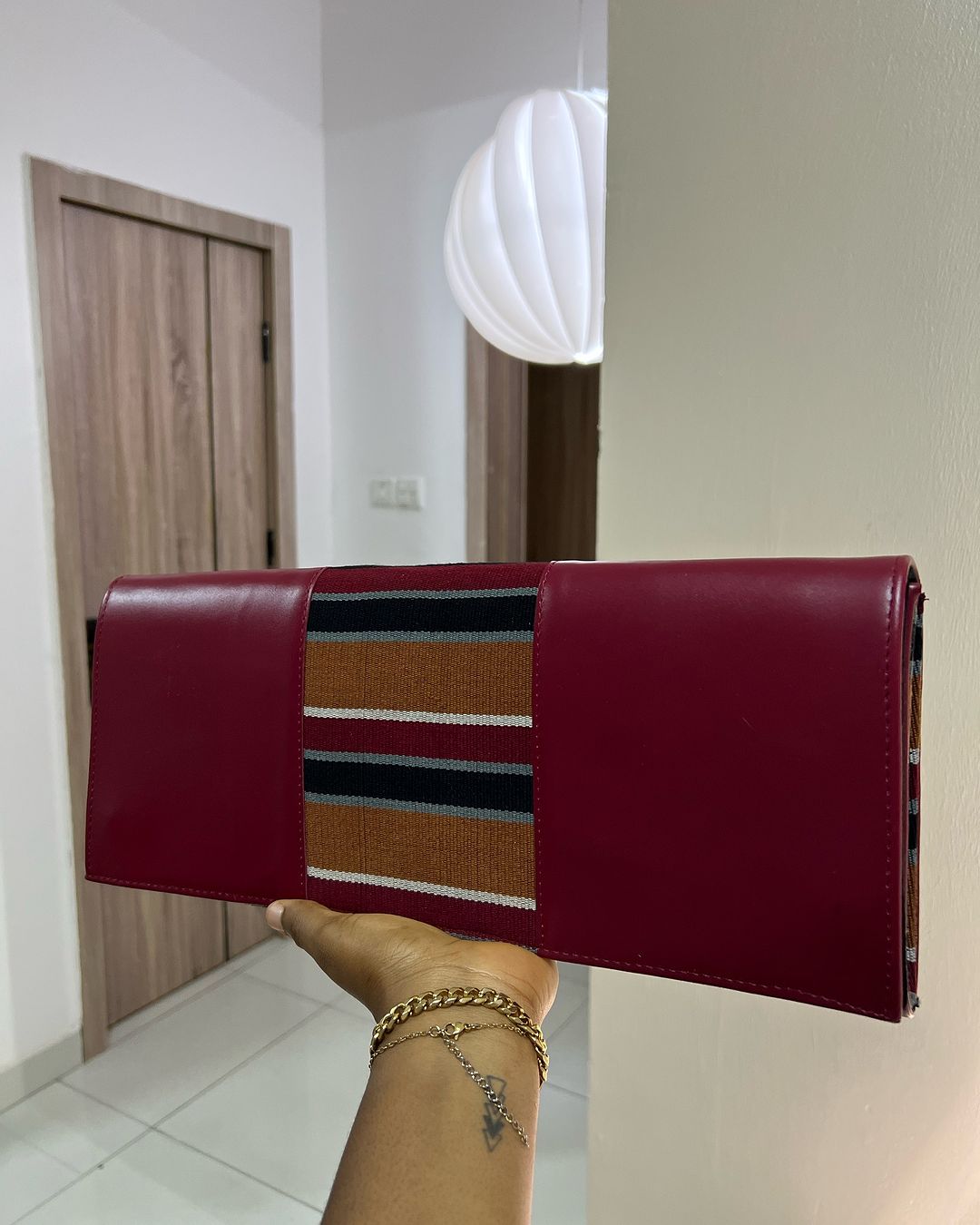 Leila long Asooke Clutch bag - Genuine leather