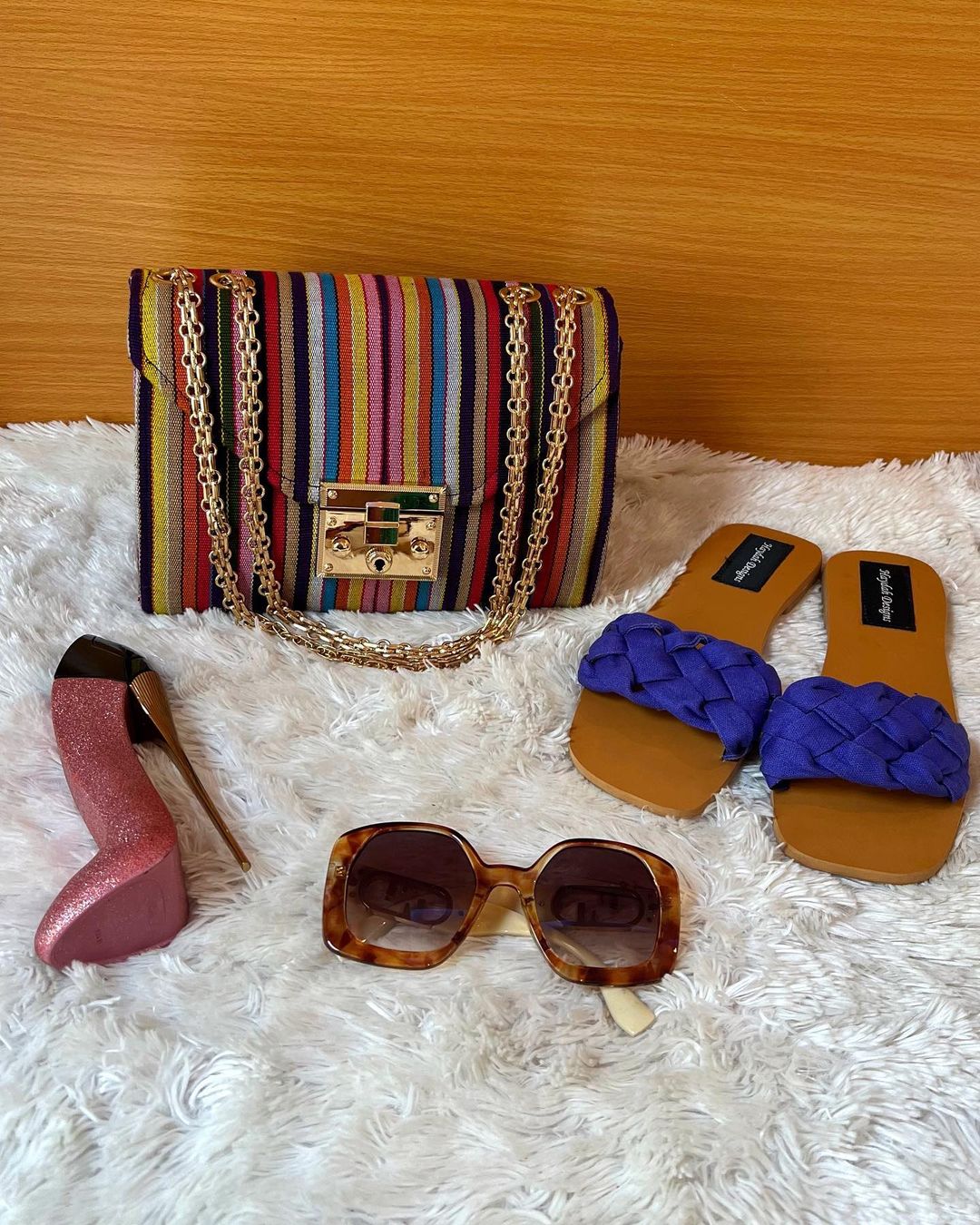 Handbag and Footwear Vibrant Combo