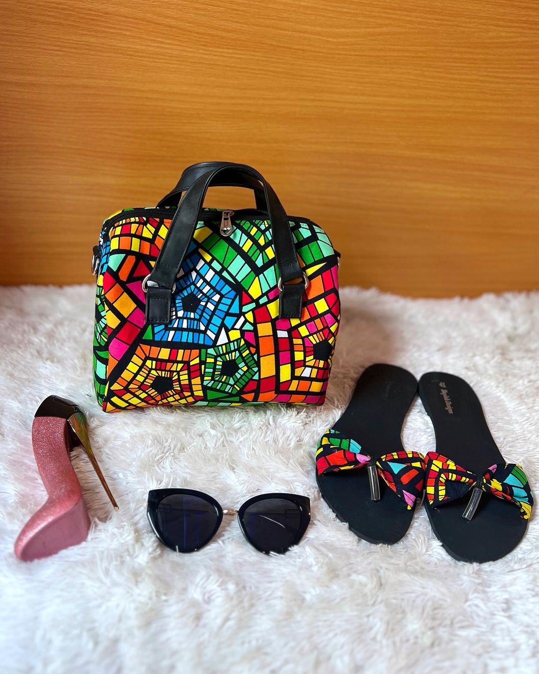 Handbag and Footwear Vibrant Combo