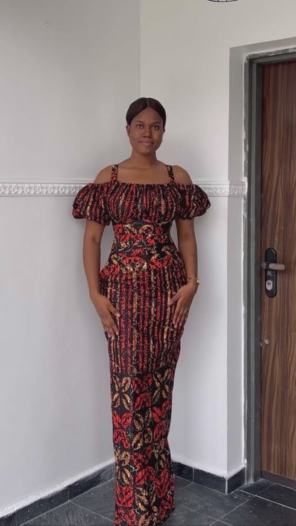 Esther formal-casual Ankara maxi dress