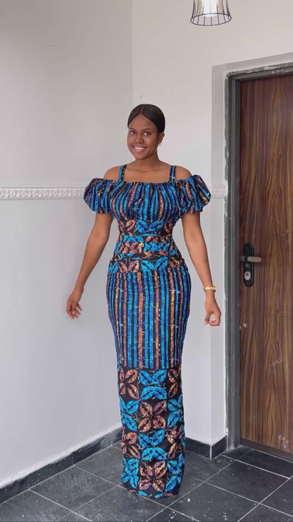 Esther formal-casual Ankara maxi dress