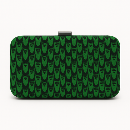 Hand Made Ankara Clutch Purse - Unique  Pattern - Matching Accessories - forest
